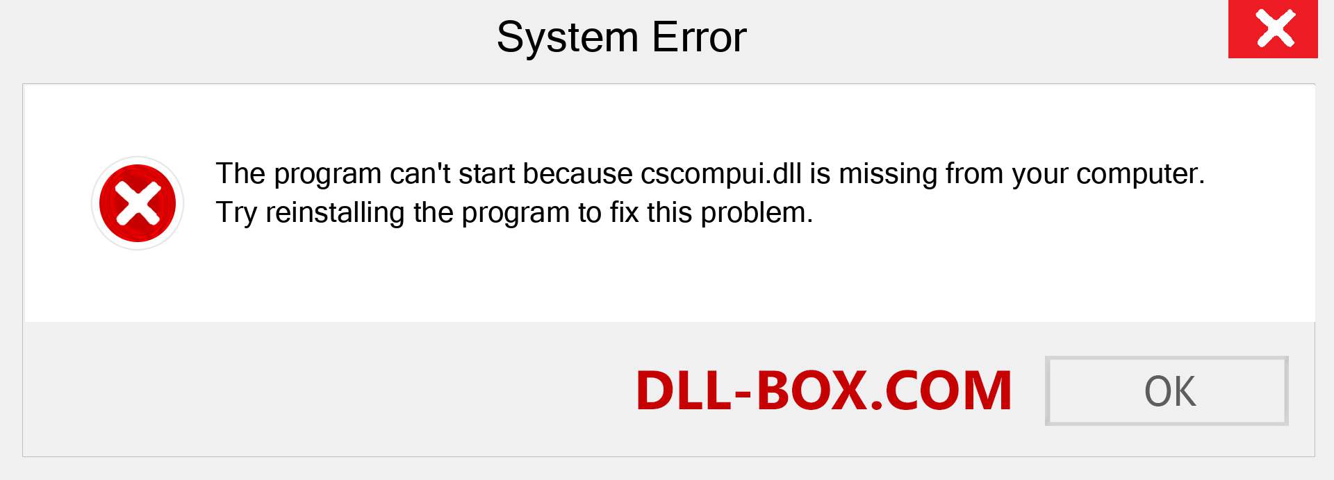  cscompui.dll file is missing?. Download for Windows 7, 8, 10 - Fix  cscompui dll Missing Error on Windows, photos, images