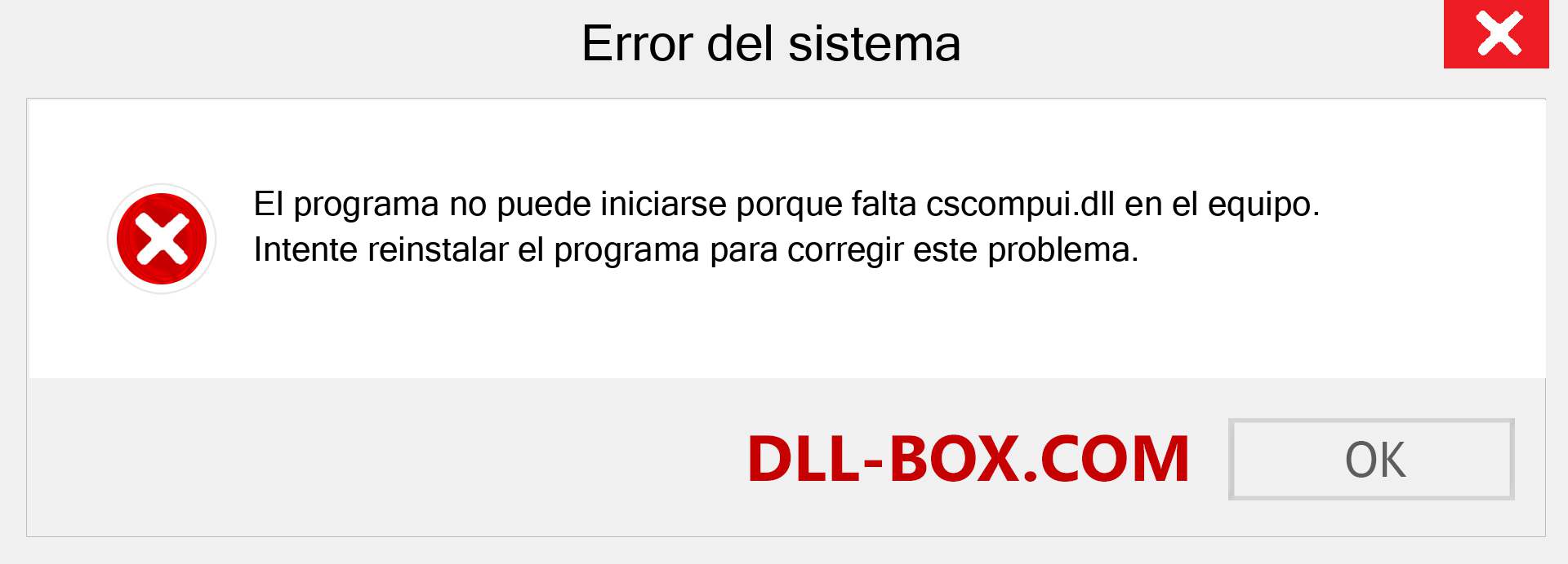 ¿Falta el archivo cscompui.dll ?. Descargar para Windows 7, 8, 10 - Corregir cscompui dll Missing Error en Windows, fotos, imágenes