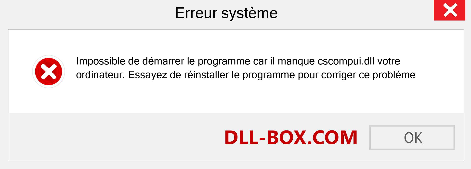 Le fichier cscompui.dll est manquant ?. Télécharger pour Windows 7, 8, 10 - Correction de l'erreur manquante cscompui dll sur Windows, photos, images